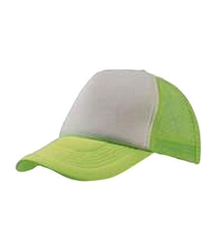 Casquette style trucker rapper mixte jaune fluo / blanc Atlantis