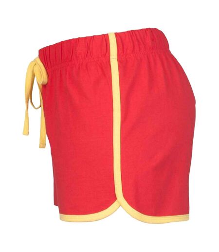 Short rétro femme rouge / jaune Skinni Fit