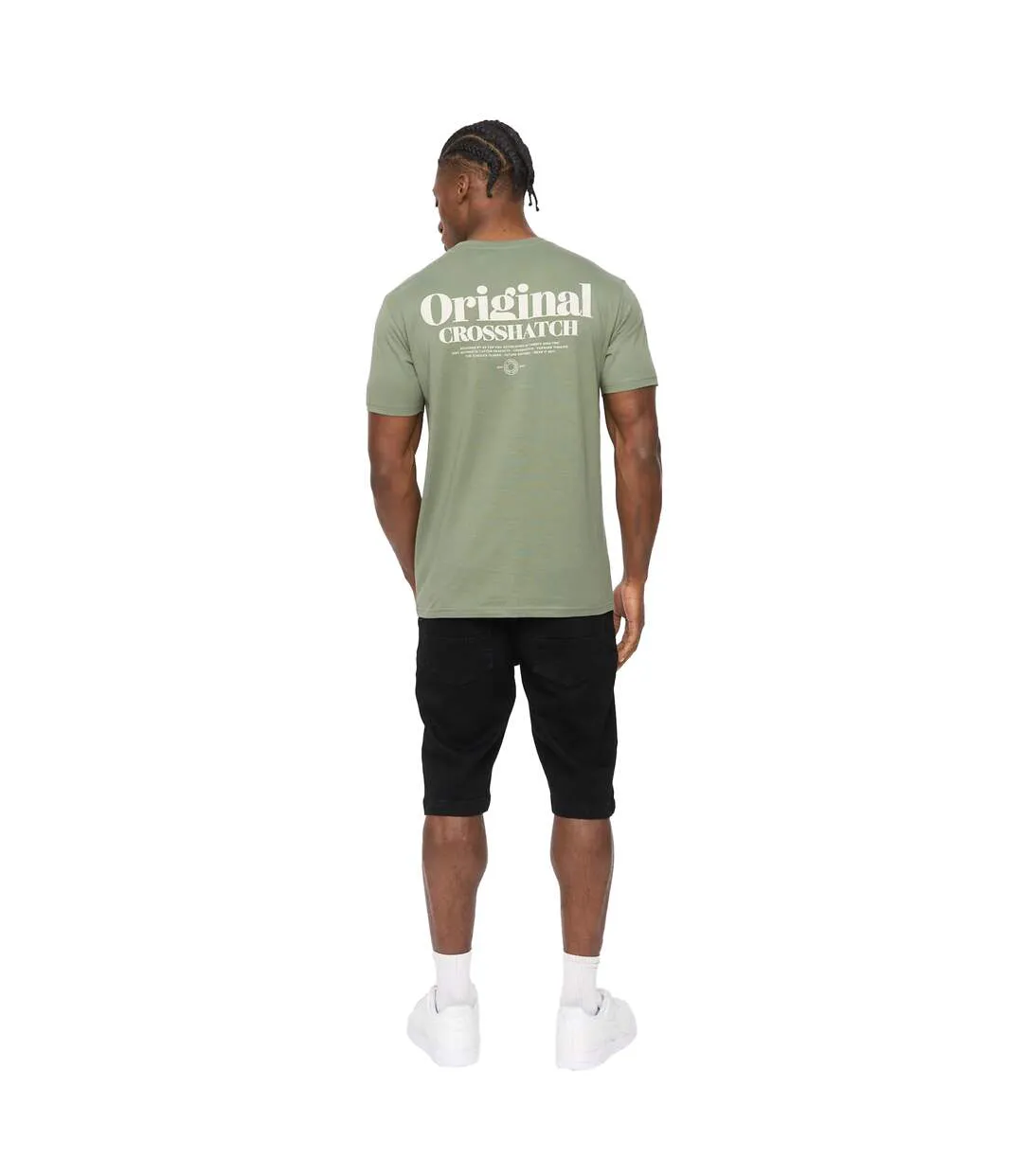 Mens Simtanks T-shirt Olive Crosshatch-3