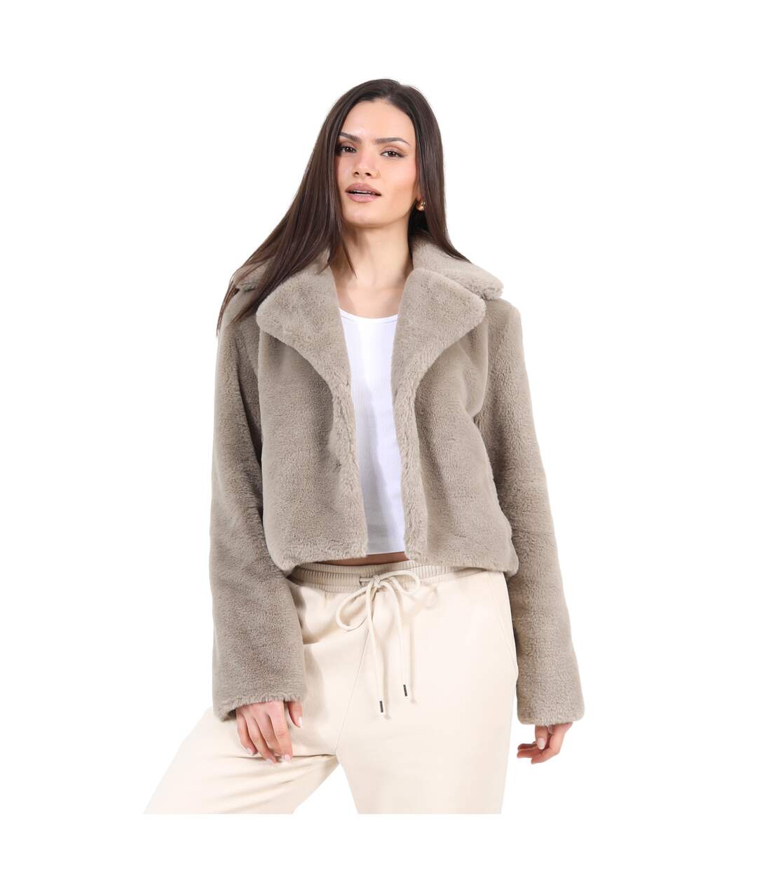 Veste Motif/style Boutonnage Double Femme Taupe Brave Soul-2