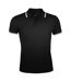 Polo manches courtes pasadena homme noir/blanc SOLS-1