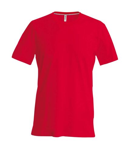 Kariban Mens Slim Fit Short Sleeve Crew Neck T-Shirt (Red) - UTRW706