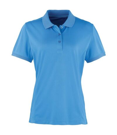 Premier Womens/Ladies Coolchecker Short Sleeve Pique Polo T-Shirt (Sapphire) - UTRW4402