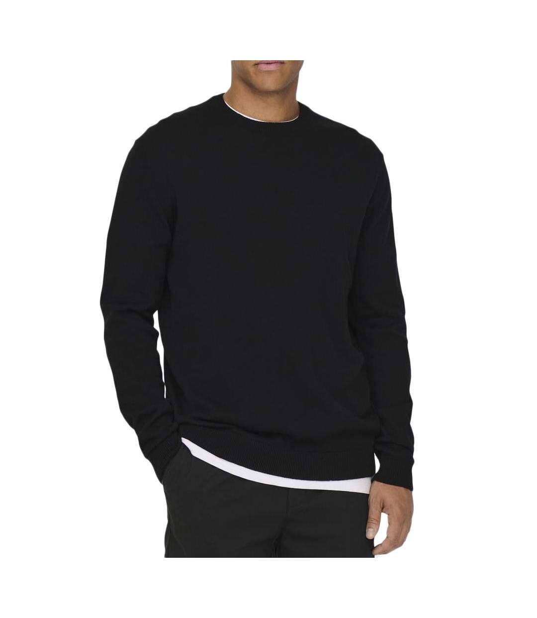 Pull noir homme only & sons 12solid - m-1