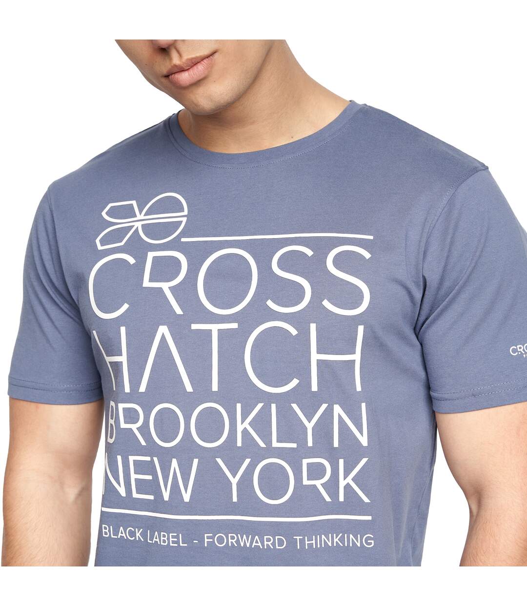 T-shirts Bestforth Homme Noir Bleu Crosshatch-4
