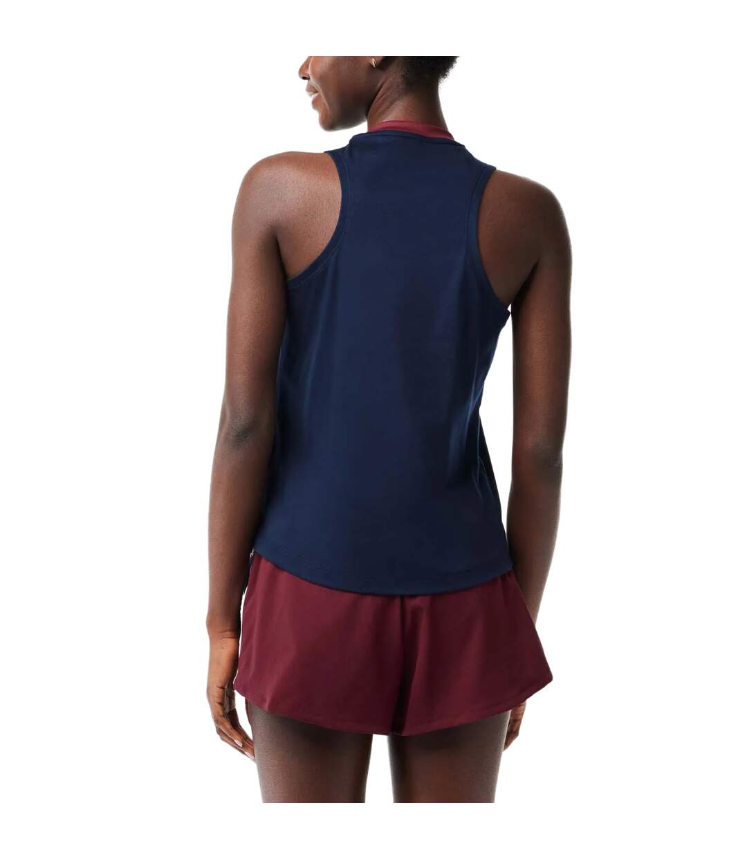 Womens/ladies contrast stretch sport t-shirt navy/burgundy Lacoste-2