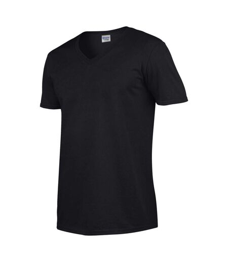 T-shirt À Manches Courtes Et Col En V Homme Noir Gildan