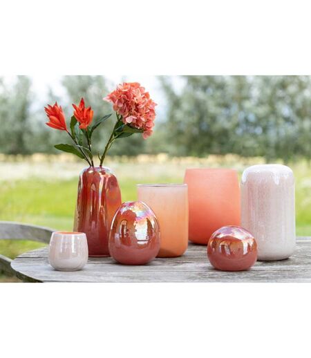 Vase Design Boule Verre 13cm Rouge