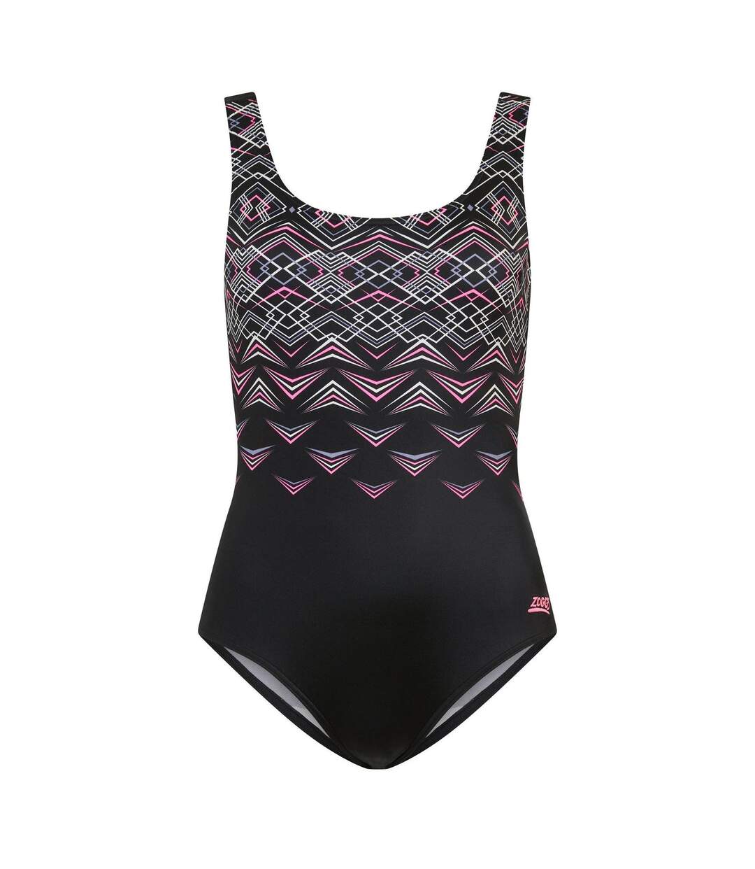 Womens/ladies Electric Scoopback One Piece Swimsuit Black Zoggs-1