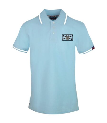Mens Flag Polo Shirt Blue Cielo Aquascutum