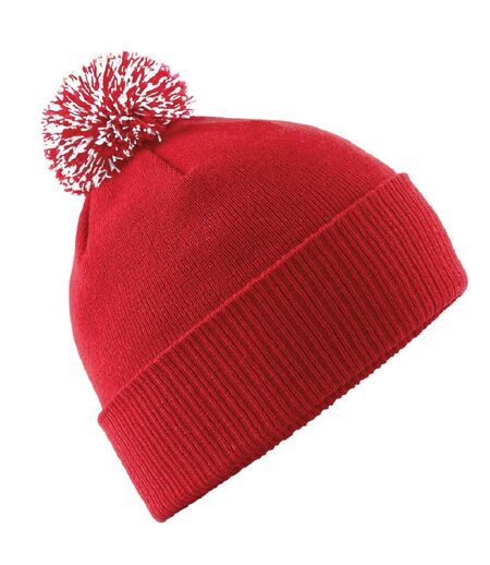 Bonnet Snowstar Unisexe Rouge Blanc Beechfield