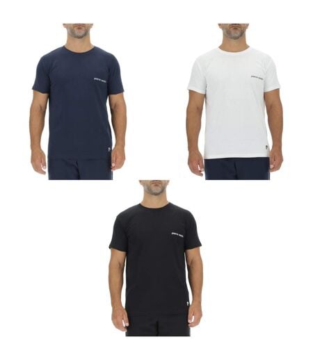 Lot de 3 T-shirts homme en coton uni col rond imprimé poitrine Pierre Cardin