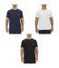 Lot de 3 T-shirts homme en coton uni col rond imprimé poitrine Pierre Cardin-1
