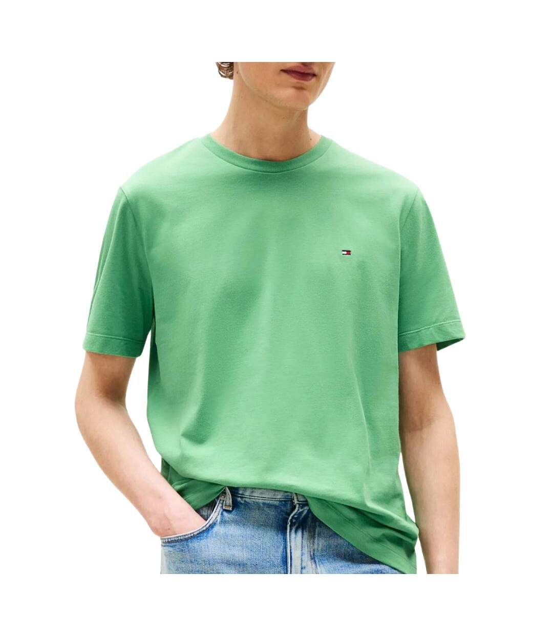 T-shirt vert pomme homme tommy hilfiger tjm slim linear-1