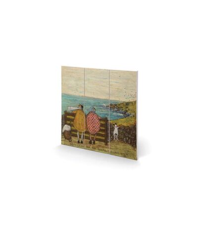 Sam Toft Searching For The Perfect Picnic Spot Wood Square Plaque (Multicolored) (30cm x 30cm)