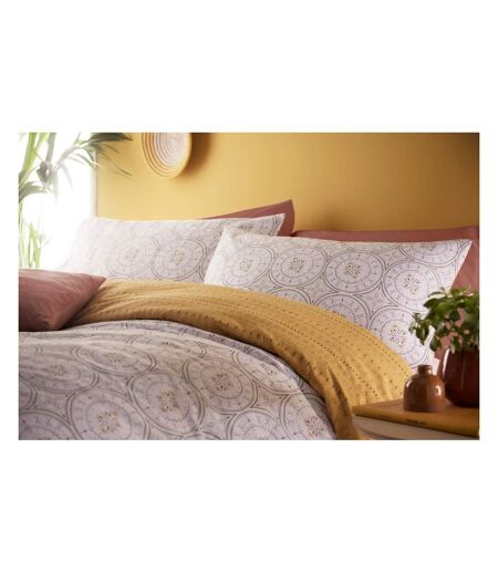 Furn Mandala Duvet and Pillowcase Set (Gray/Ochre) - UTRV1613