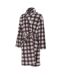 Mens Checked Fleece Lounge Robe Grey Black Howick-3