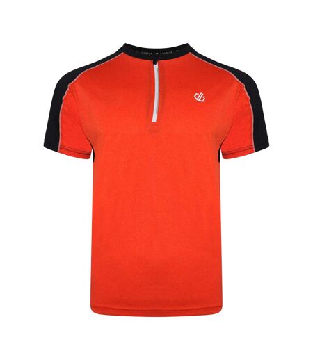 Mens Li Colour Block Half Zip T-shirt Trail Blaze Red Black Dare 2B