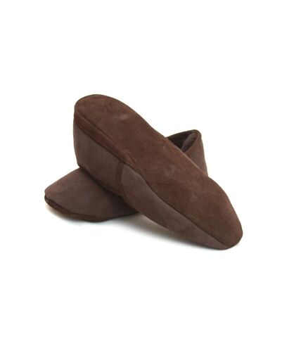 Eastern Counties Leather Mens Full Sheepskin Turn Slippers (Chocolate) - UTEL163