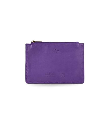 Katana - Porte-cartes compact en cuir - violet - 8766