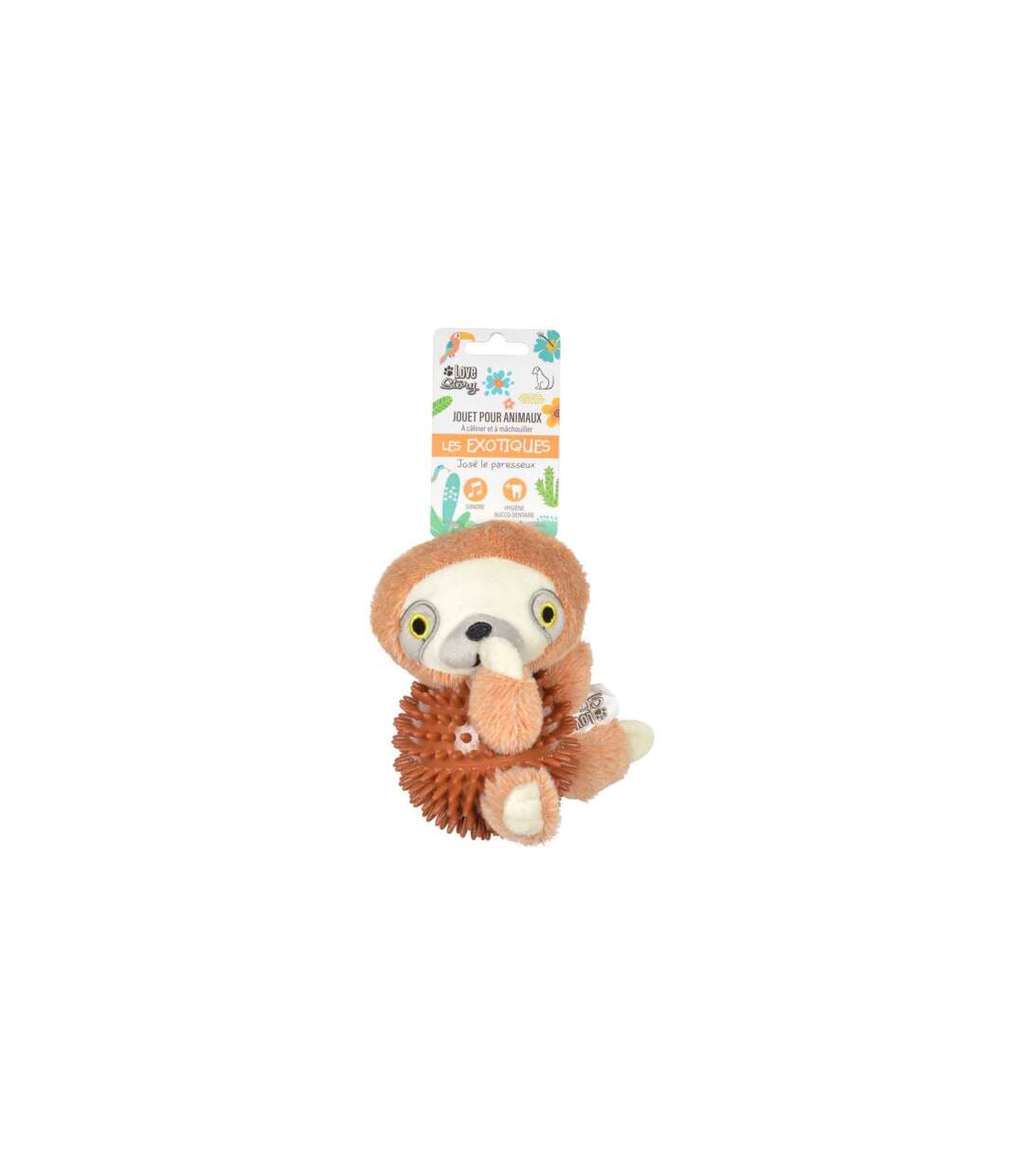 Jouet pour Chien Sonore José le Paresseux 16cm Marron-3