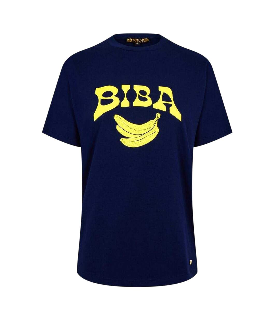 Womens/ladies Banana Cotton T-shirt Navy Biba-2