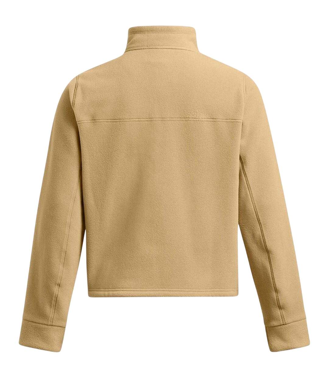Womens/ladies Expanse Fleece High Collar Full Zip Hoodie Brown Under Armour-3