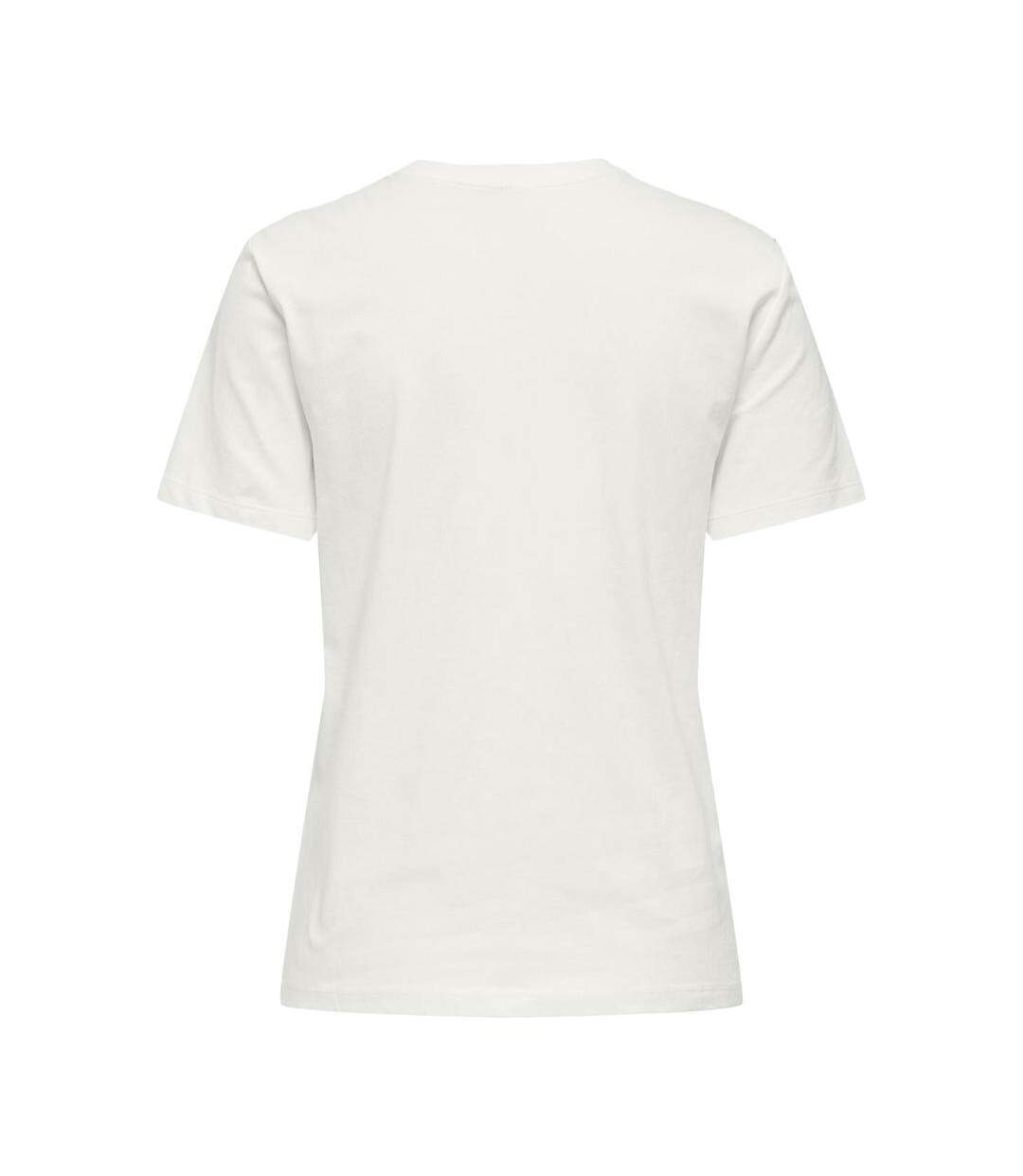 T-Shirt blanc/noir femme only heart-2