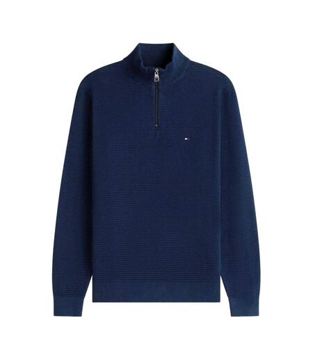 Mens Zip Neck Regular Jumper Dark Navy Tommy Hilfiger