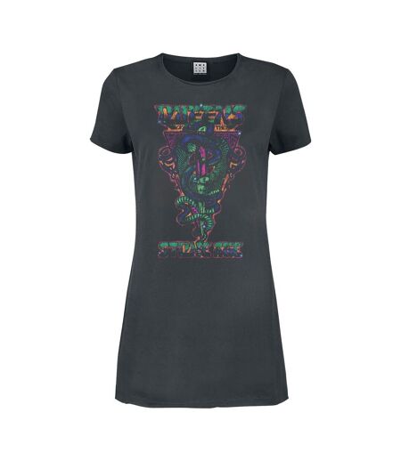 Womens/ladies Serpent Triangle Queens Of The Stone Age T-shirt Dress Charcoal Amplified