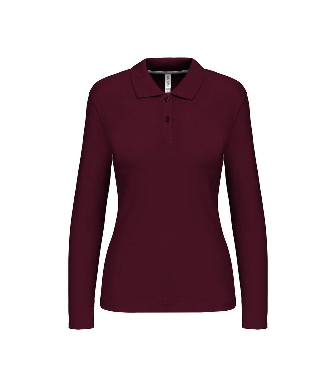 Polo manches longues - Femme - K244 - rouge vin