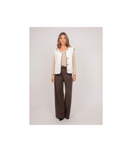 Gilet sans manches sherpa finitions léopard UMALIA - Dona X Lisa
