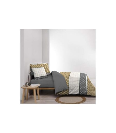 Parure de Lit 3 Pièces Stria 240x220cm Ocre