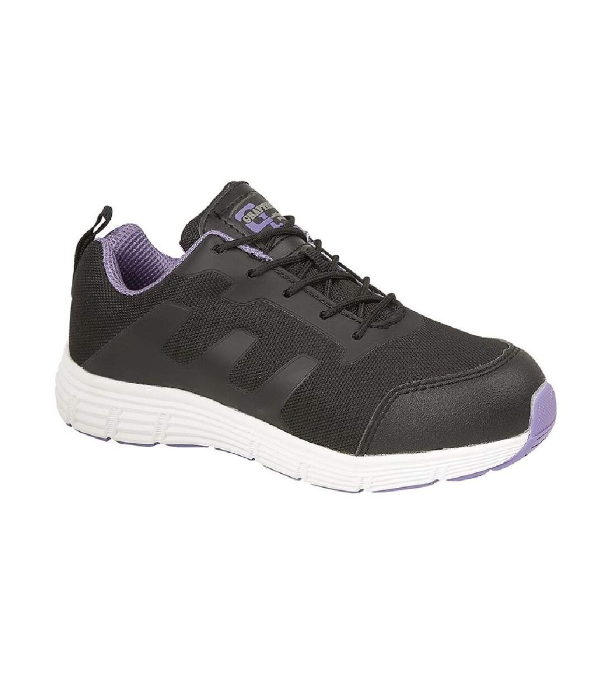 Grafters Womens/Ladies Toe Capped Safety Trainers (Black/Lilac) - UTDF1546