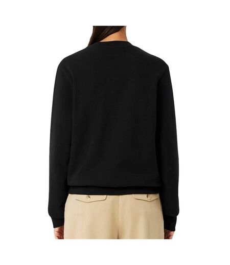 Sweat noir femme lacoste relaxed fit fleece crew neck