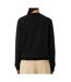 Sweat noir femme lacoste relaxed fit fleece crew neck-2