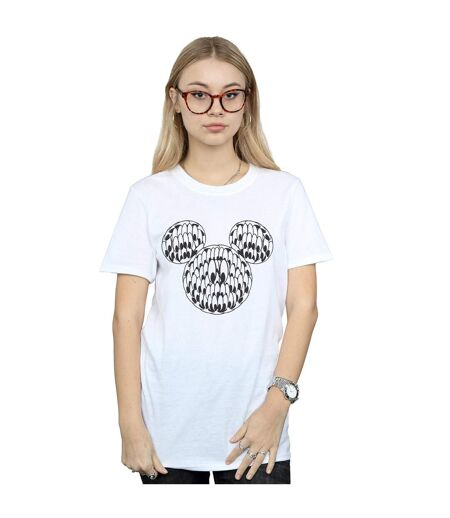 Disney Womens/Ladies Mickey Mouse Head Of Eyes Cotton Boyfriend T-Shirt (Blanc) - UTBI37614