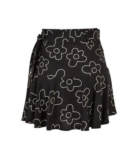 Womens/ladies Flower Mini Skort Black Urban Classics