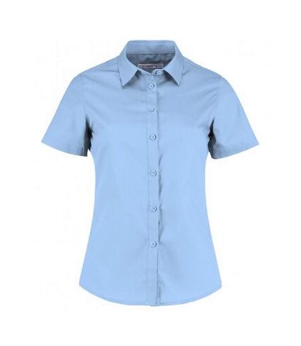 Kustom Kit Womens/Ladies Short Sleeve Tailored Poplin Shirt (Light Blue) - UTPC3073