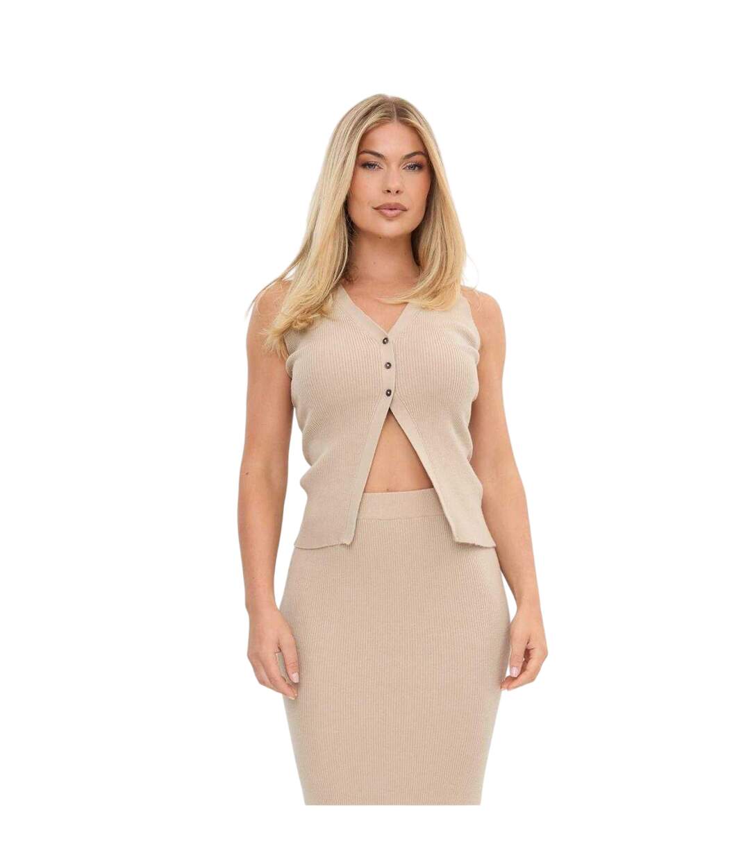 Womens/ladies Bodycon Co-ord Set Stone I Saw It First-2