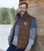 Men's Brown Faux-Suede Padded Vest