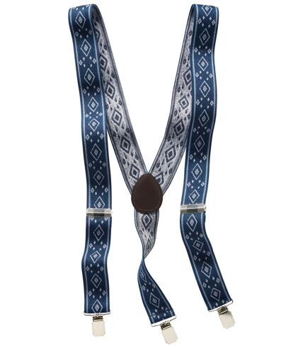 Men's Blue Patterned Braces Gift Set 