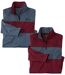 Lot de 2 Sweats Zippés en Molleton Chiné-1