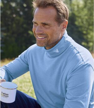 Lot De 6 T-shirts Col Roulé Basique Homme - Coton Mélangé Extensible, Manches Longues, Coupe Régulière - Idéal Superposition