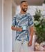 Men's Grey Leaf Print Pyjama Short Set-1