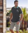 Graue Cargo-Bermuda im Jeans-Look Atlas For Men