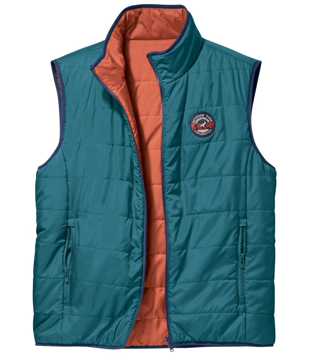 Men's Reversible Padded Gilet - Blue Orange-5