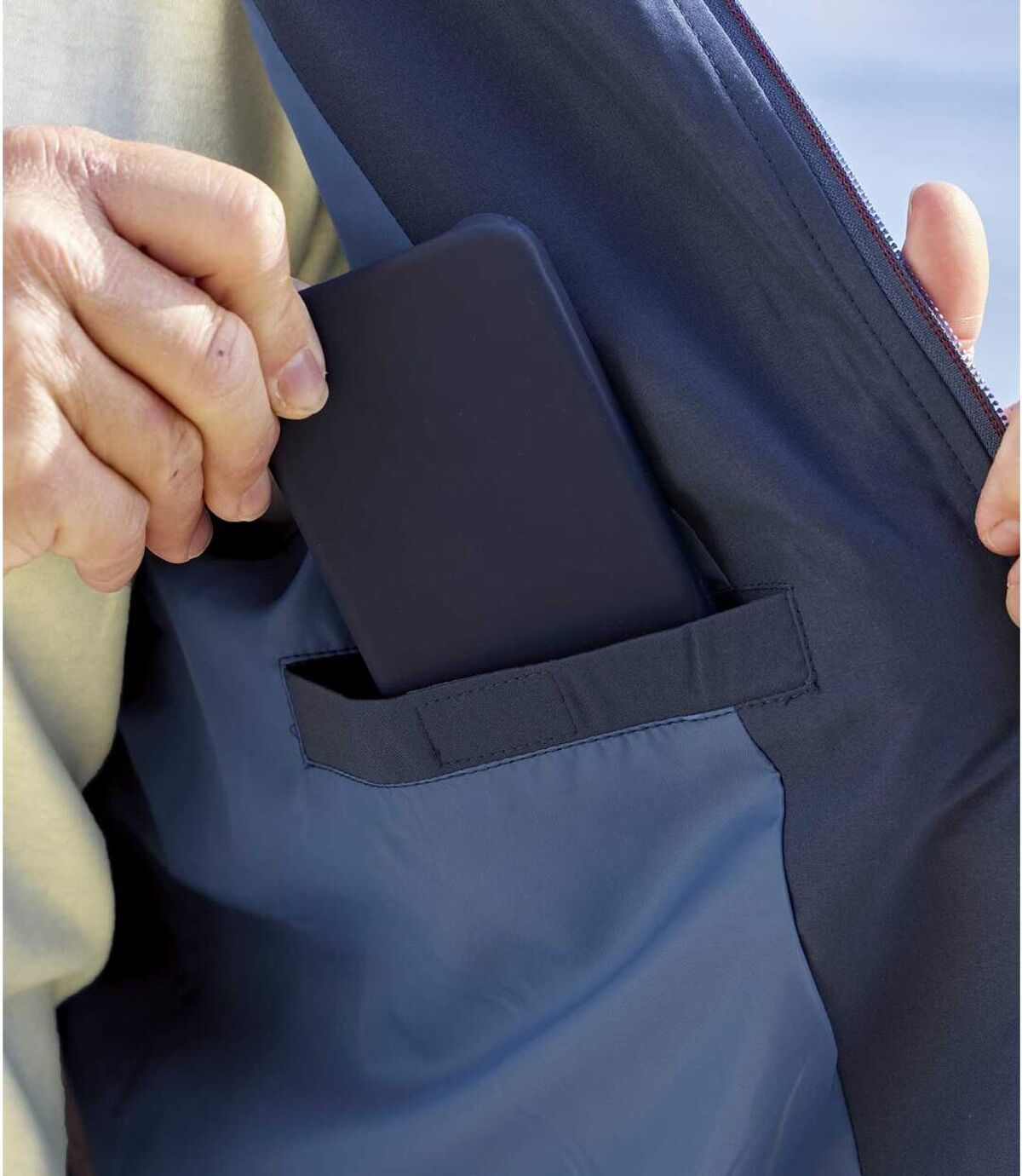 Men's Navy Microfiber Jacket - Full Zip Atlas For Men