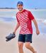 Pack of 3 Men's Sporty T-Shirts - Red Navy Blue