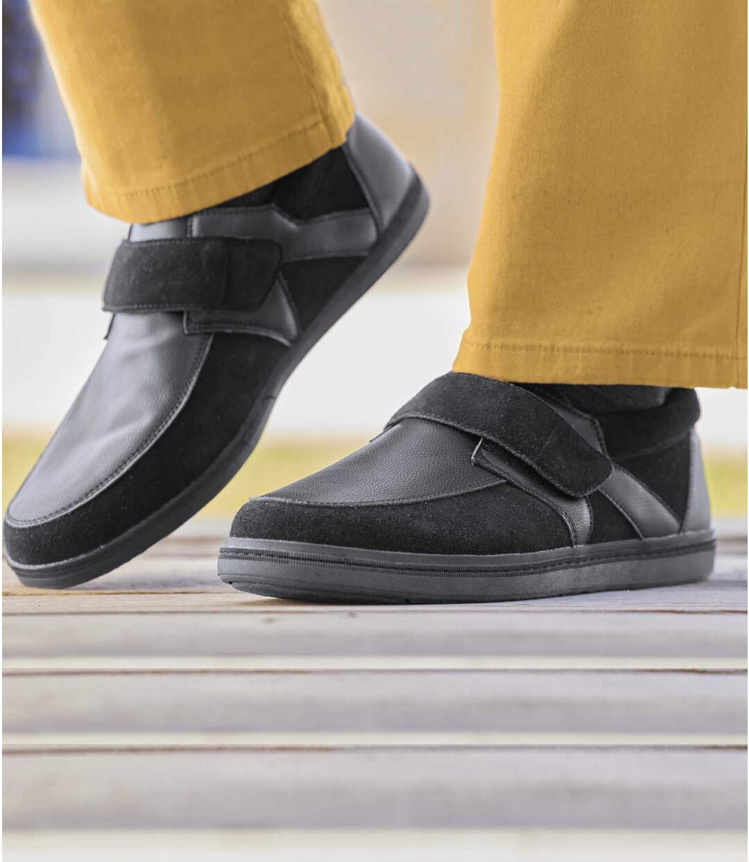 Mocassins Scratchés en Cuir et Nubuck